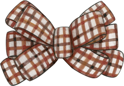 Watercolor gingham checkereed decorative bow